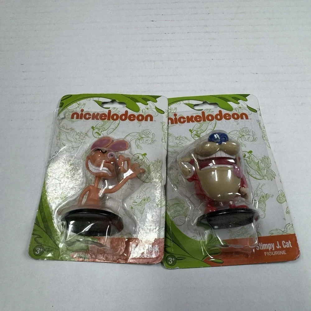 Lot of 2 Nickelodeon REN & STIMPY PVC Figurines Figures Cake Toppers Set - NEW